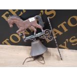 CAST METAL WALL HANGING HORSE BELL