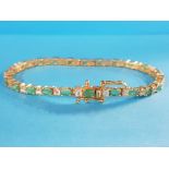 BOXED SILVER AND EMERALD LINE BRACELET