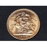 22CT GOLD 1966 FULL SOVEREIGN COIN