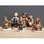 6 VINTAGE WEST GERMAN GOEBEL FIGURES INC 2 FIGURES DATED 1938