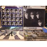 3 BEATLES LP RECORD SETS INC A HARD DAYS NIGHT ABBEY ROAD + 1 ABBEY ROAD COVER NO LP