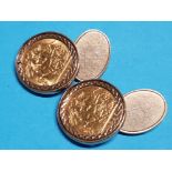 ANTIQUE 1906/1907 EDWARD VII GOLD HALF SOVEREIGN COIN CUFFLINKS, SET IN 9CT GOLD ASSEMBLY GROSS