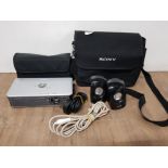LCD SHARP XR-1S PROJECTOR WITH PAIR OF GENIUS SPEAKERS PLUS PROTECTIVE CARRY BAGS OF WHICH ONE IS BY