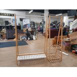 2 MODERN WOODEN CLOTHING RACKS