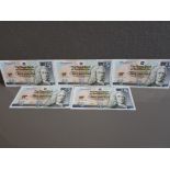 CONSECUTIVE RUN OF 4 BANKNOTES 2005 BANK OF SCOTLAND 5 POUND JACK NICKLAUS NOTES AUNC