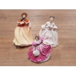 2 ROYAL DOULTON FIGURES INC AUTUMN TOGETHER WITH LADY FIGURE FROM THE LEONARDO COLLECTION