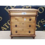 MINIATURE PINE SCOTCH CHEST WITH SECRET DRAWER