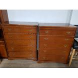 A PAIR OF STAGG 5 DRAWER CHESTS