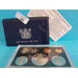 COINS NEW ZEALAND 1972 PROOF SET OF 7 COINS IN ORIGINAL CASE