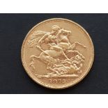 22CT GOLD 1873 FULL SOVEREIGN COIN