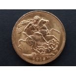 22CT GOLD 1915 FULL SOVEREIGN COIN