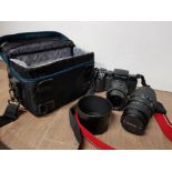 BAG CONTAINING PENTAX SF7 CAMERA TOGETHER WITH SIGMA CAMERA LENS