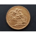 22CT GOLD 1896 FULL SOVEREIGN COIN