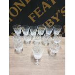 A LOT INC 15 HEAVILY CUT CRYSTAL WINE AND BRANDY GLASSES