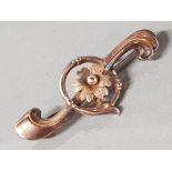 9CT CHESTER GOLD FLORAL BAR BROOCH 1906 2G