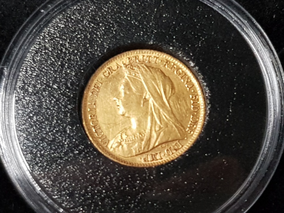 22CT GOLD 1899 QUEEN VICTORIA HALF SOVEREIGN COIN - Image 2 of 3