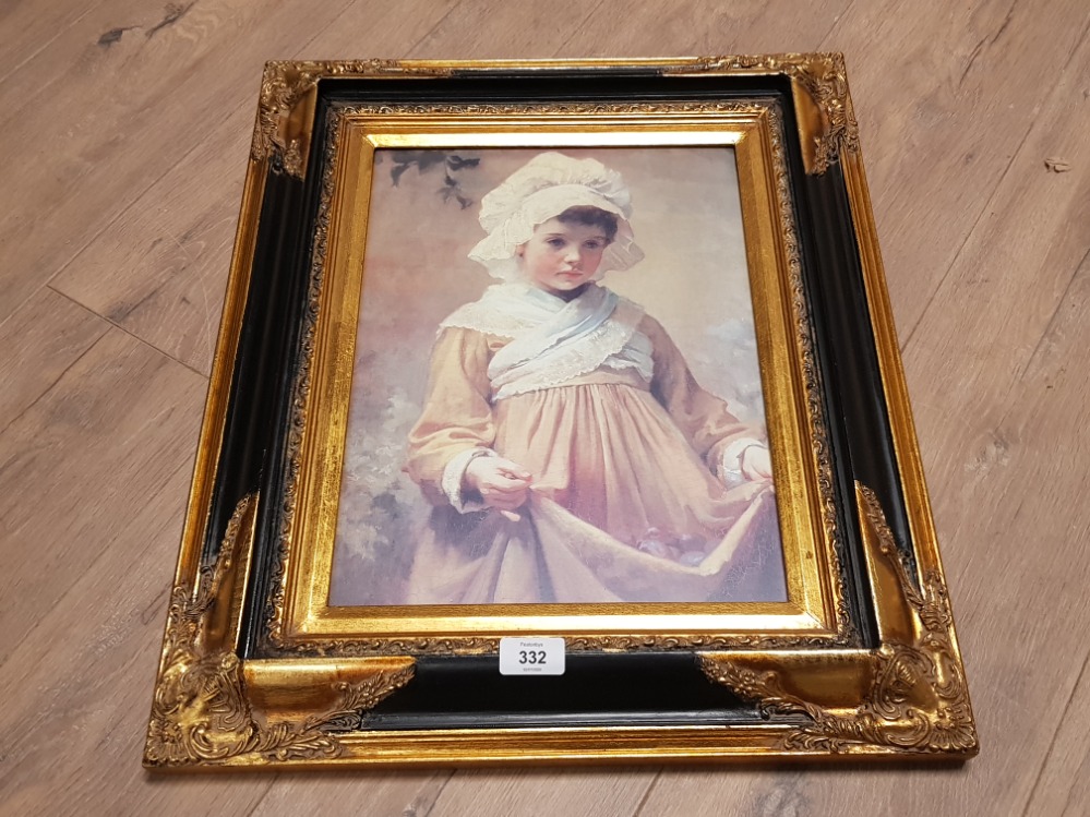 NICELY FRAMED PRINT OF A YOUNG GIRL 49CMS X 59CMS