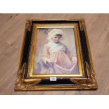NICELY FRAMED PRINT OF A YOUNG GIRL 49CMS X 59CMS