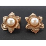 PAIR OF 9CT YELLOW GOLD PEARL EARRINGS 3.8G