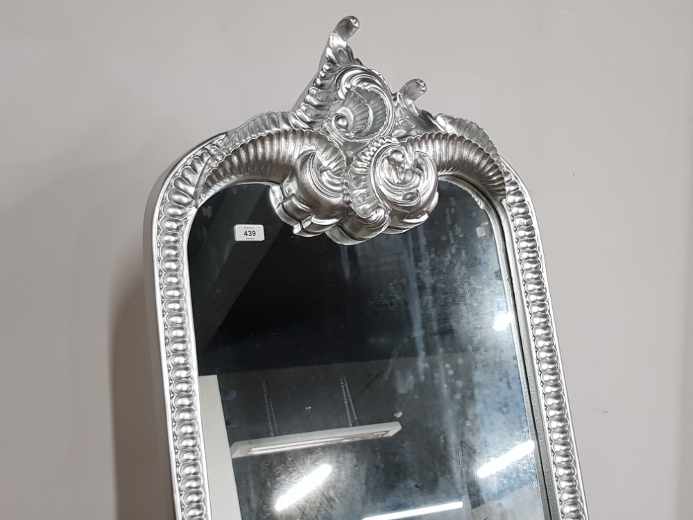 LARGE CHEVAL MIRROR WITH SILVER SCROLL FRAME 48CM X 174 - Image 2 of 2