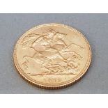 22CT GOLD 1912 FULL SOVEREIGN COIN