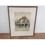 VICTOR NOBLE RAINBIRD ANGERS, SIGNED AND INSCRIBED WATERCOLOUR, 26.5CM X 19X5CMS