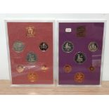 2 UK PROOF COIN SETS COINAGE OF GREAT BRITAIN AND NORTHERN ISLAND 1979 AND 1980 IN ORIGINAL SLEEVES