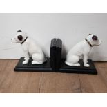 A PAIR OF CAST METAL NIPPER DOG BOOKENDS