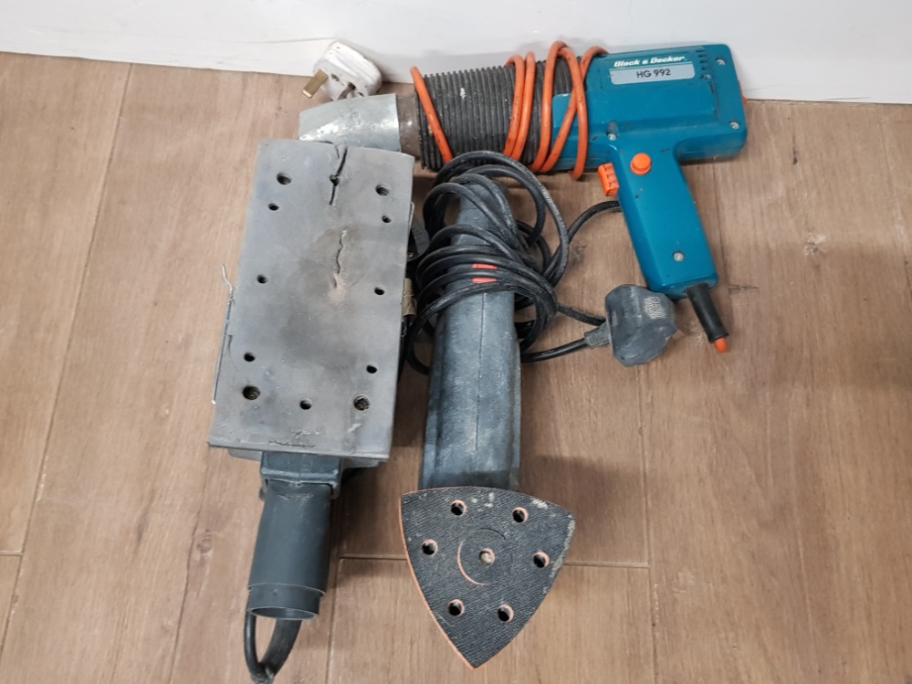 BLACK AND DECKER HG992 HEAT GUN TOGETHER WITH 2 ELECTRIC SANDING MACHINES - Image 2 of 2