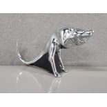 CHROMED BRASS WILD DOG HOOD ORNAMENTS