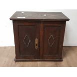 EDWARDIAN TWO DOOR MINIATURE CUPBOARD WITH TWO INTERNAL DRAWERS