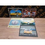 5 X ORIGINAL CAR ADVERTISING SIGNS