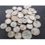 BAG OF UK SILVER COINS ALL DATED PRE 1947 8 OUNCES IN WEIGHT