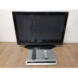 A 37 INCH PANASONIC VIERA TV WITH REMOTE TOGETHER WITH PANASONIC DVD PLAYER ALSO WITH REMOTE