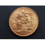 22CT GOLD 1913 FULL SOVEREIGN COIN