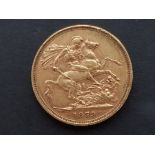 22CT GOLD 1879 FULL SOVEREIGN COIN