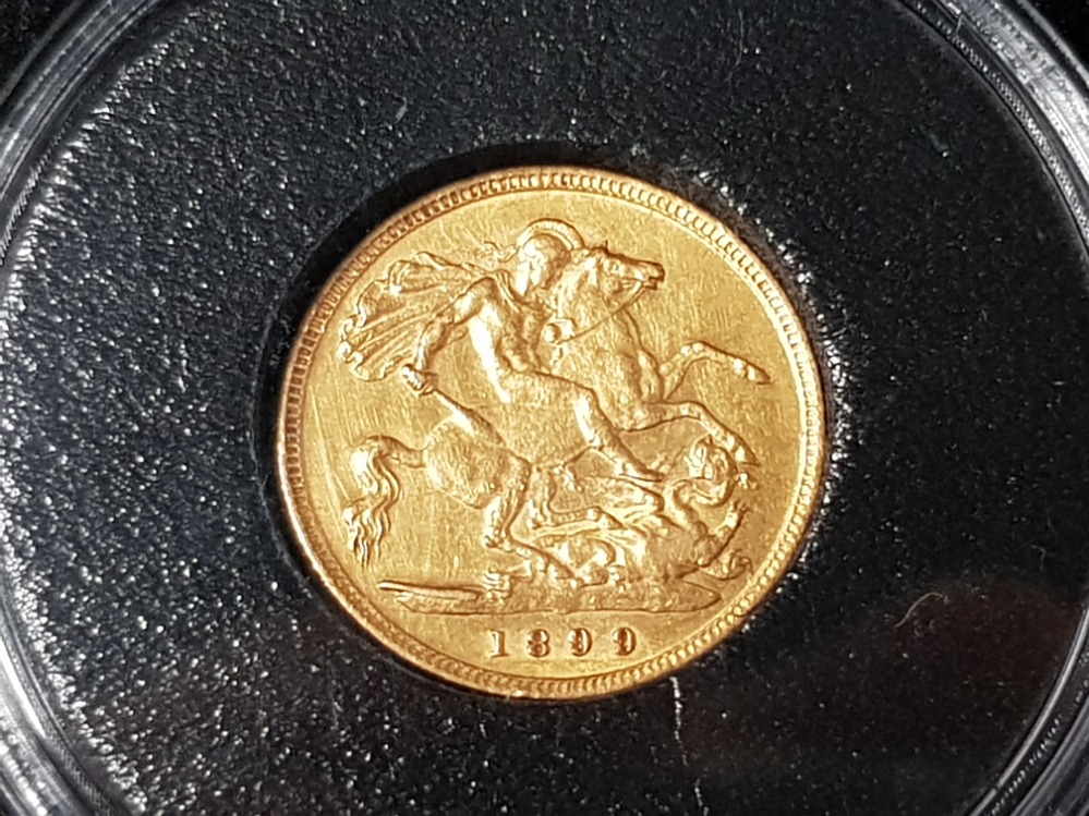 22CT GOLD 1899 QUEEN VICTORIA HALF SOVEREIGN COIN