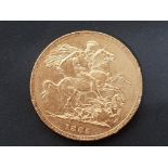 22CT GOLD 1885 FULL SOVEREIGN COIN