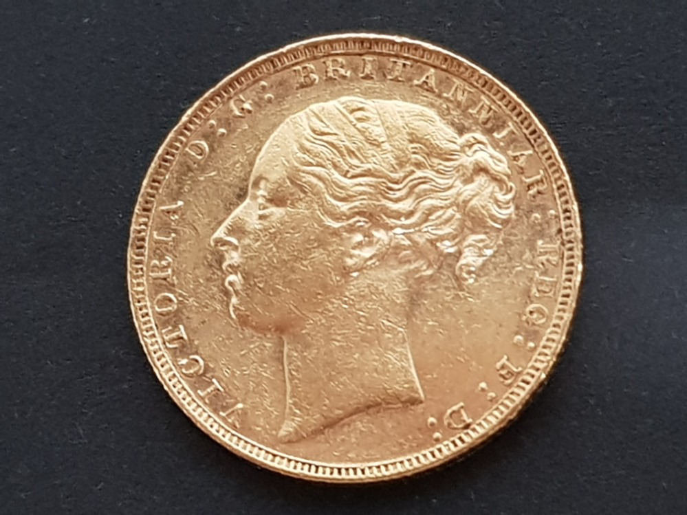 22CT GOLD 1880 FULL SOVEREIGN COIN - Image 2 of 2