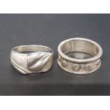 SILVER 925 BAND RING SIZE O1/2 PLUS ONE OTHER SILVER RING SIZE O 10.7G GROSS WEIGHT