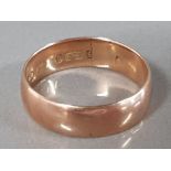 9CT YELLOW GOLD WIDE BAND 3.2G SIZE Q