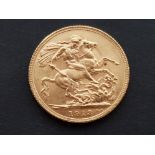 22CT GOLD 1913 FULL SOVEREIGN COIN