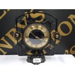1960S WROUGHT IRON SMITHS CLOCK WITH FLORAL DESIGN