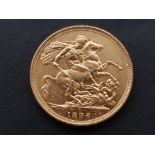 22CT GOLD 1896 FULL SOVEREIGN COIN