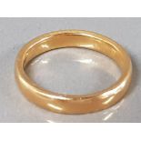 22CT YELLOW GOLD BAND 4G, SIZE L 1/2