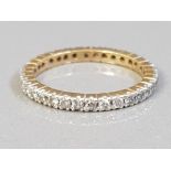 14CT GOLD DIAMOND FULL ETERNITY RING 2.3G SIZE O