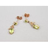 9CT GOLD PERIDOT DROP EARRINGS