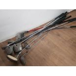 11 VINTAGE GOLF CLUBS MAINLY DRIVERS