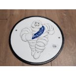 CAST METAL RUNNING MICHELIN MAN SIGN 9.5INCHES