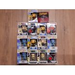 14 FIGURES STILL SEALED IN ORIGINAL BOXES INCLUDES HORRORS FREDDY KRUEGER AND AQUA MAN ETC